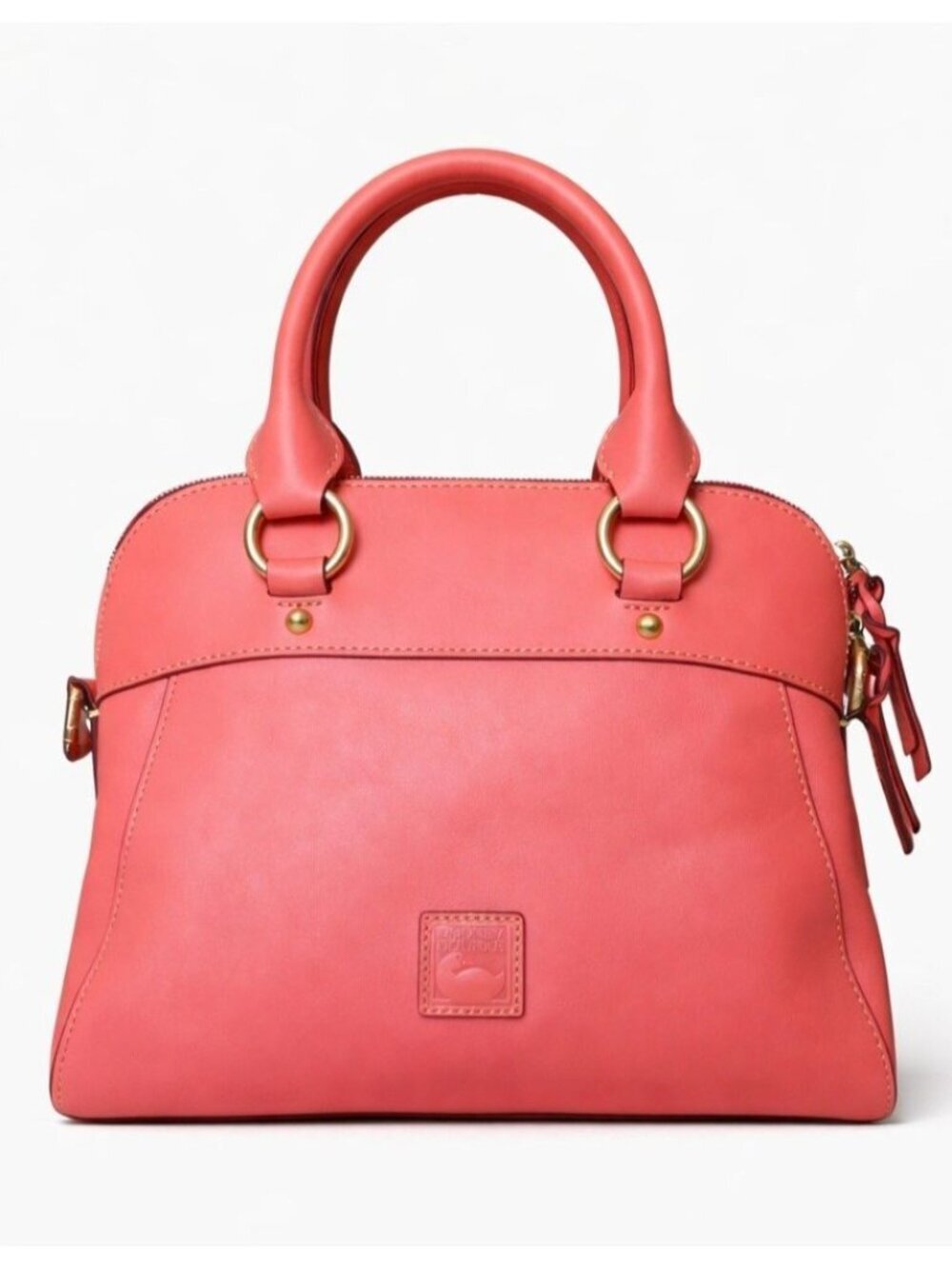 Dooney & Bourke Florentine Cameron Leather Satchel Crossbody Salmon Coral NWT - Picture 3 of 16